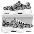 Black And White Graffiti Pattern Print White Chunky Shoes