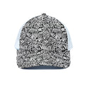Black And White Graffiti Pattern Print White Mesh Trucker Hat