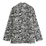 Black And White Graffiti Pattern Print Women's Blazer