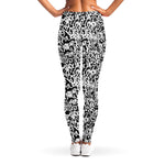 Black And White Graffiti Pattern Print Women's Leggings
