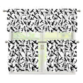 Black And White Guns Pattern Print 3 Piece Kitchen Curtains