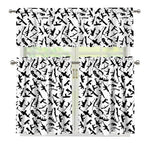 Black And White Guns Pattern Print 3 Piece Kitchen Curtains