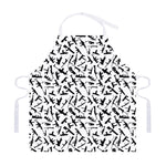 Black And White Guns Pattern Print Adjustable Apron