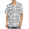 Black And White Guns Pattern Print Aloha Shirt