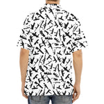 Black And White Guns Pattern Print Aloha Shirt