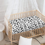 Black And White Guns Pattern Print Baby Crib Sheet
