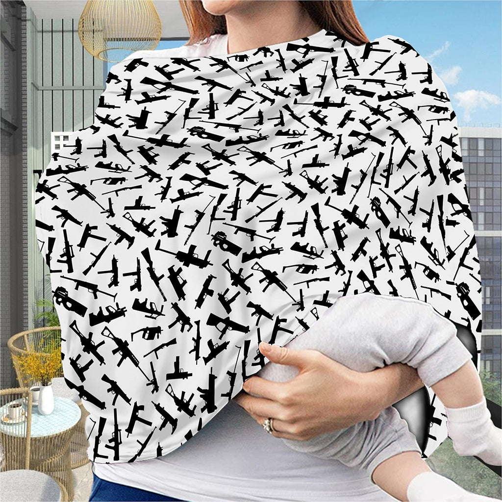 Black And White Guns Pattern Print Baby Seat Cover