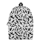 Black And White Guns Pattern Print Backpack