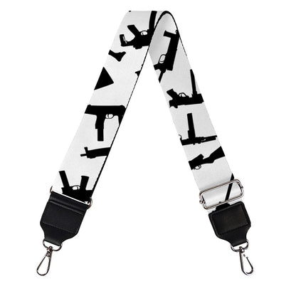 Black And White Guns Pattern Print Bag Strap