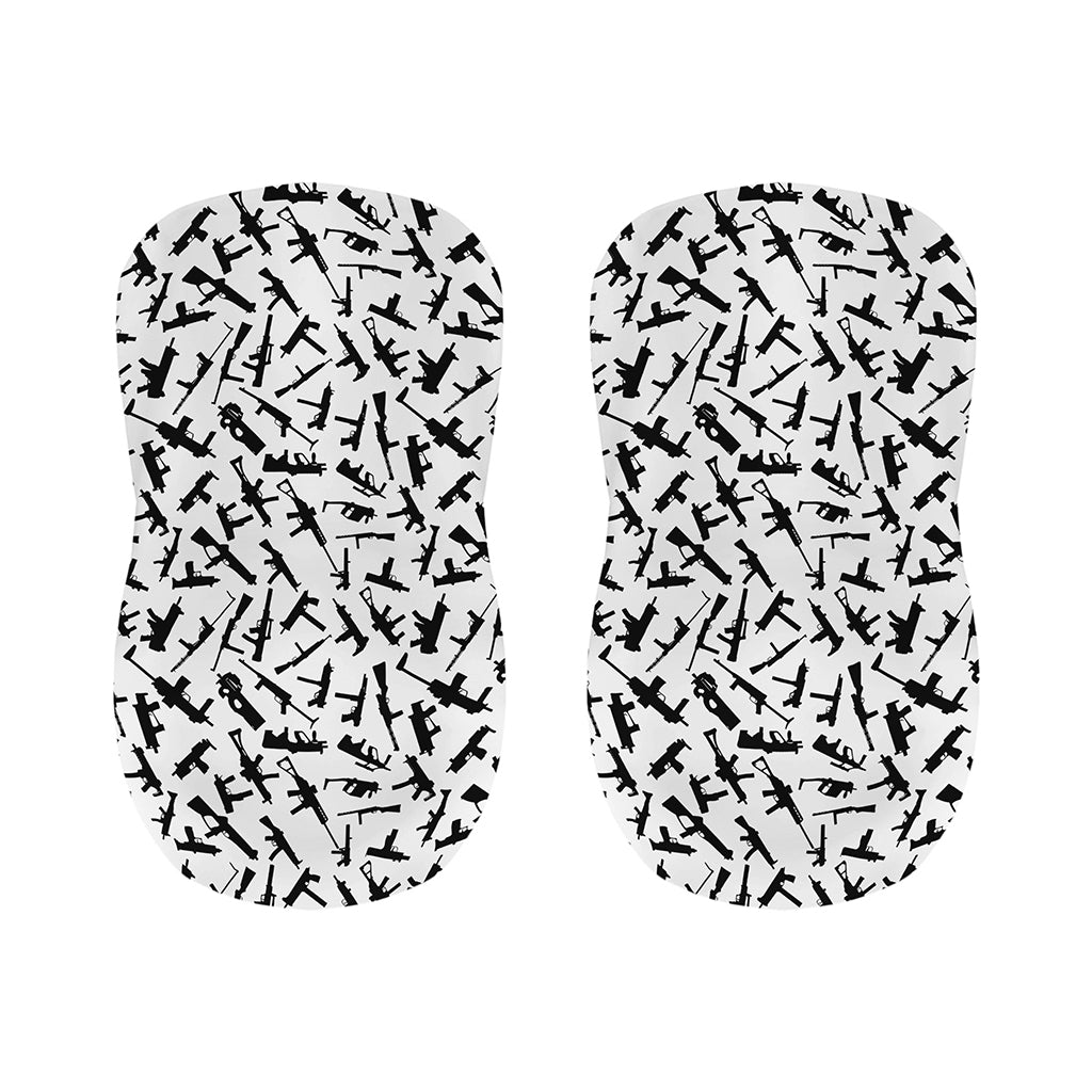 Black And White Guns Pattern Print Bar Stool Covers