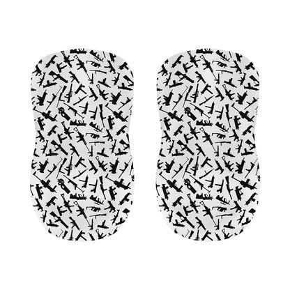 Black And White Guns Pattern Print Bar Stool Covers