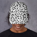 Black And White Guns Pattern Print Baseball Cap