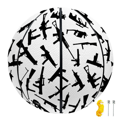 Black And White Guns Pattern Print Basketball