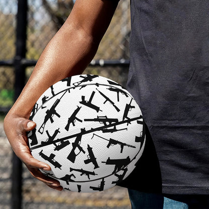 Black And White Guns Pattern Print Basketball