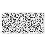 Black And White Guns Pattern Print Beach Towel