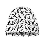 Black And White Guns Pattern Print Beanie