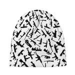 Black And White Guns Pattern Print Beanie