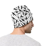 Black And White Guns Pattern Print Beanie