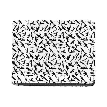 Black And White Guns Pattern Print Bifold Wallet