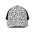 Black And White Guns Pattern Print Black Mesh Trucker Hat