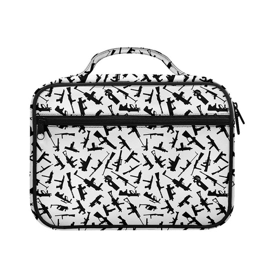 Black And White Guns Pattern Print Briefcase Bible Bag