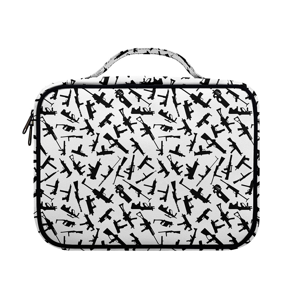 Black And White Guns Pattern Print Briefcase Bible Bag