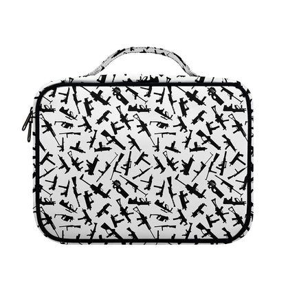 Black And White Guns Pattern Print Briefcase Bible Bag