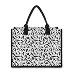 Black And White Guns Pattern Print Canvas Tote Bag