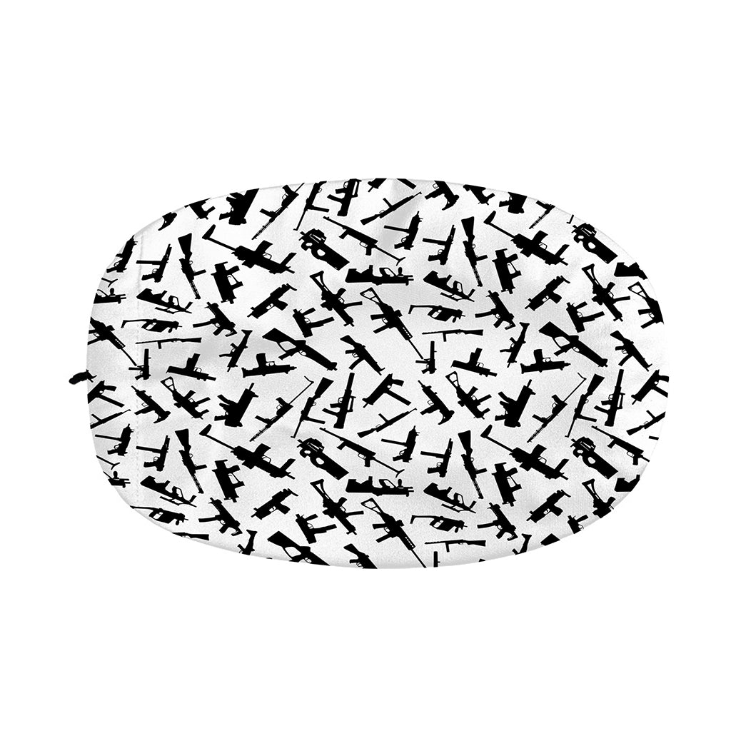 Black And White Guns Pattern Print Car Side Mirror Covers
