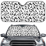 Black And White Guns Pattern Print Car Windshield Sun Shade