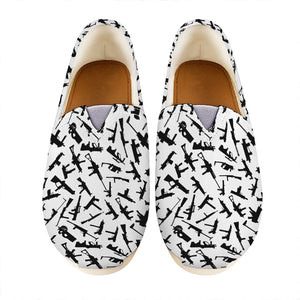 Black And White Guns Pattern Print Casual Shoes