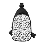 Black And White Guns Pattern Print Chest Bag