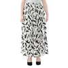 Black And White Guns Pattern Print Chiffon Maxi Skirt