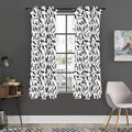 Black And White Guns Pattern Print Grommet Curtain Panels