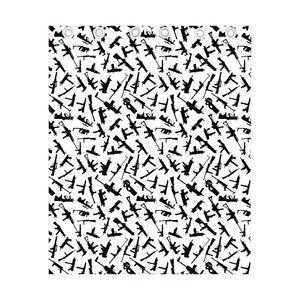 Black And White Guns Pattern Print Curtain