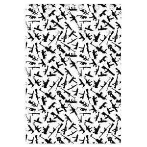 Black And White Guns Pattern Print Curtain