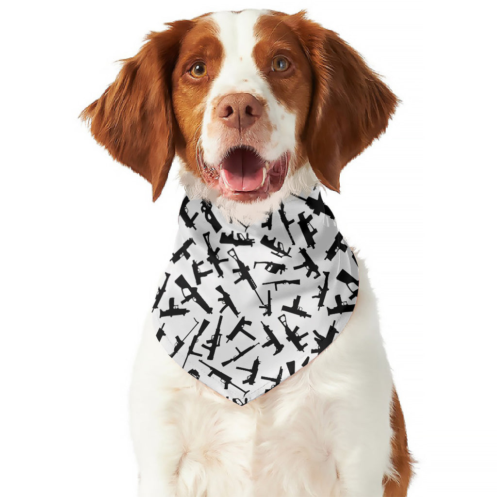 Black And White Guns Pattern Print Dog Bandana