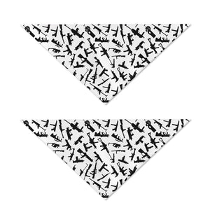 Black And White Guns Pattern Print Dog Bandana