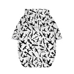 Black And White Guns Pattern Print Dog Zip Up Hoodie