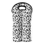 Black And White Guns Pattern Print Double Neoprene Wine Tote