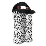 Black And White Guns Pattern Print Double Neoprene Wine Tote