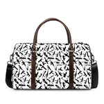 Black And White Guns Pattern Print Duffle Bag