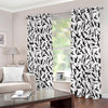 Black And White Guns Pattern Print Extra Wide Grommet Curtains