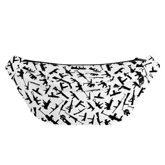 Black And White Guns Pattern Print Fanny Pack