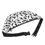 Black And White Guns Pattern Print Fanny Pack
