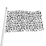 Black And White Guns Pattern Print Flag