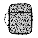 Black And White Guns Pattern Print Front Pocket Bible Bag