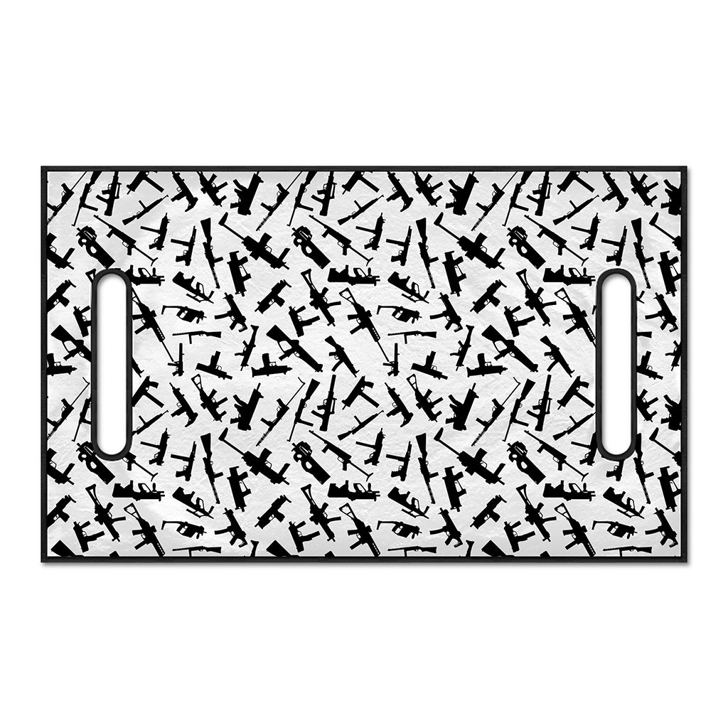 Black And White Guns Pattern Print Golf Cart Seat Cover