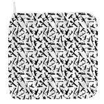 Black And White Guns Pattern Print Hand Towel