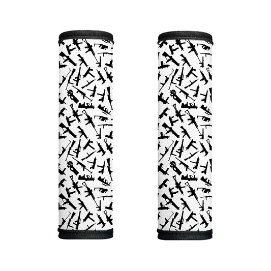 Black And White Guns Pattern Print Handle Covers